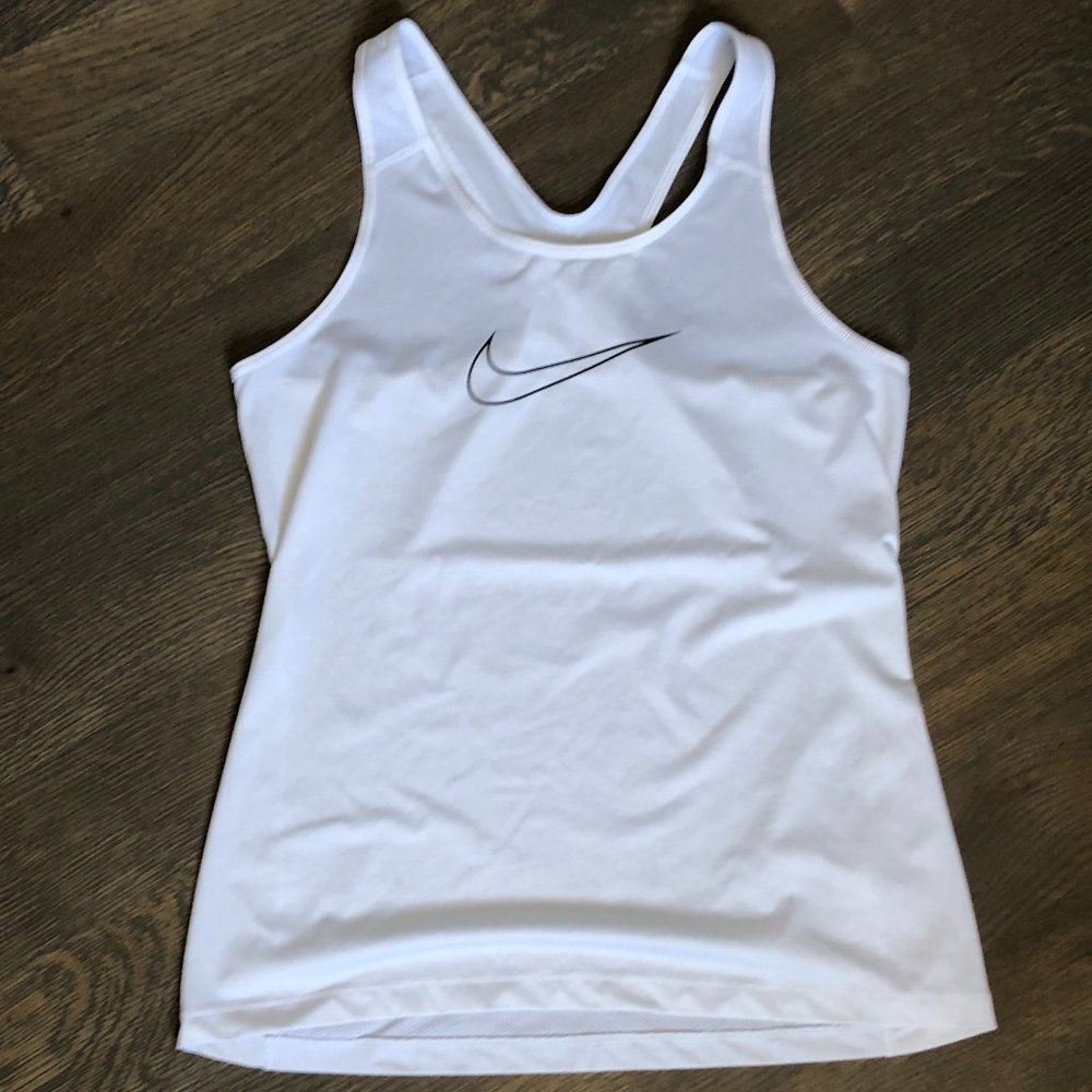 Nike Dri-Fit Racerback Tank Top Size Large in White